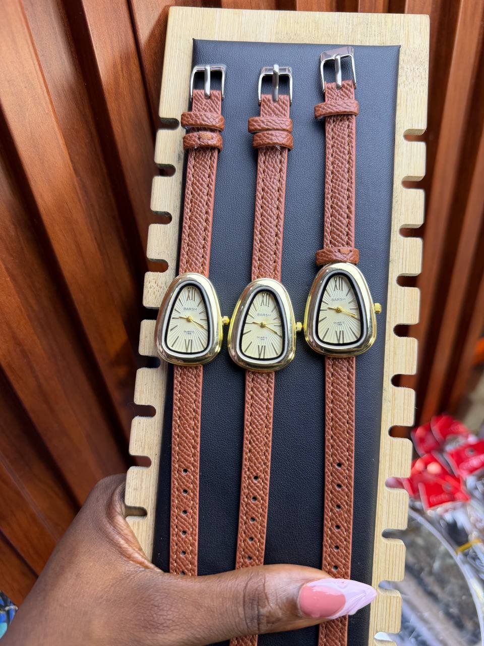 Leather snake female watch